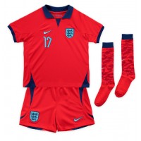 England Bukayo Saka #17 Udebane Trøje Børn VM 2022 Kortærmet (+ Korte bukser)